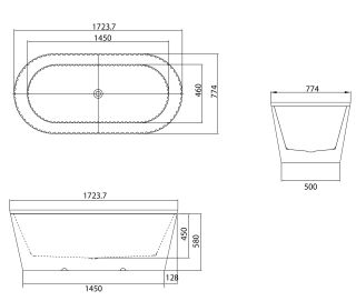 Акриловая ванна Grossman Forta GR-27021M 170x75см белый матовый